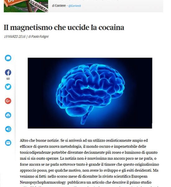 Corriere della Sera - Il magnetismo che uccide la cocaina