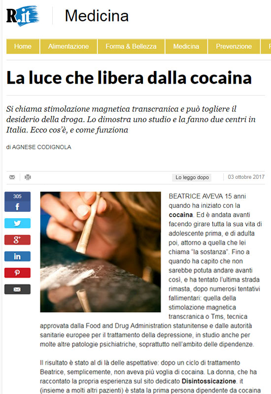 La Repubblica - TMS La luce che libera dalla cocaina
