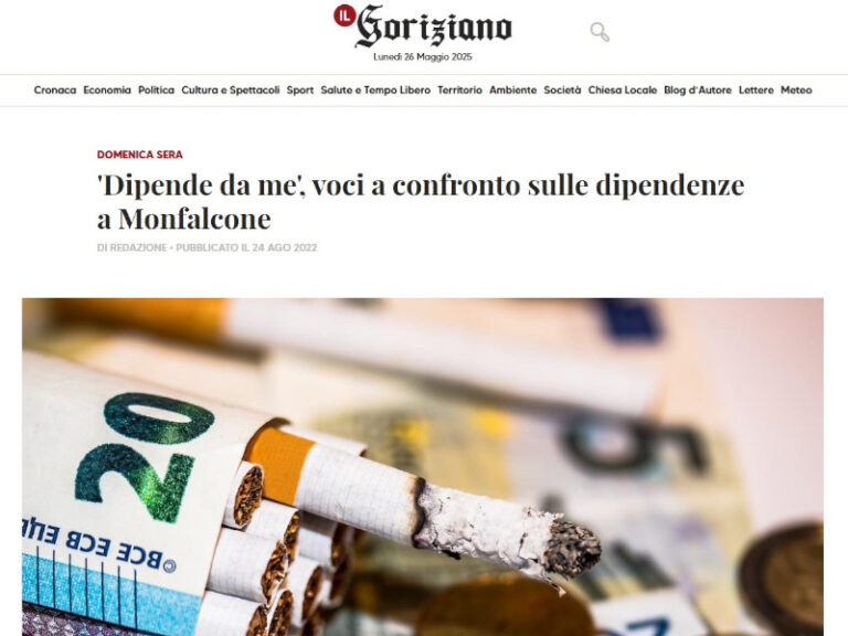 ilGoriziano.it - Dipende da me', voci a confronto sulle dipendenze a Monfalcone